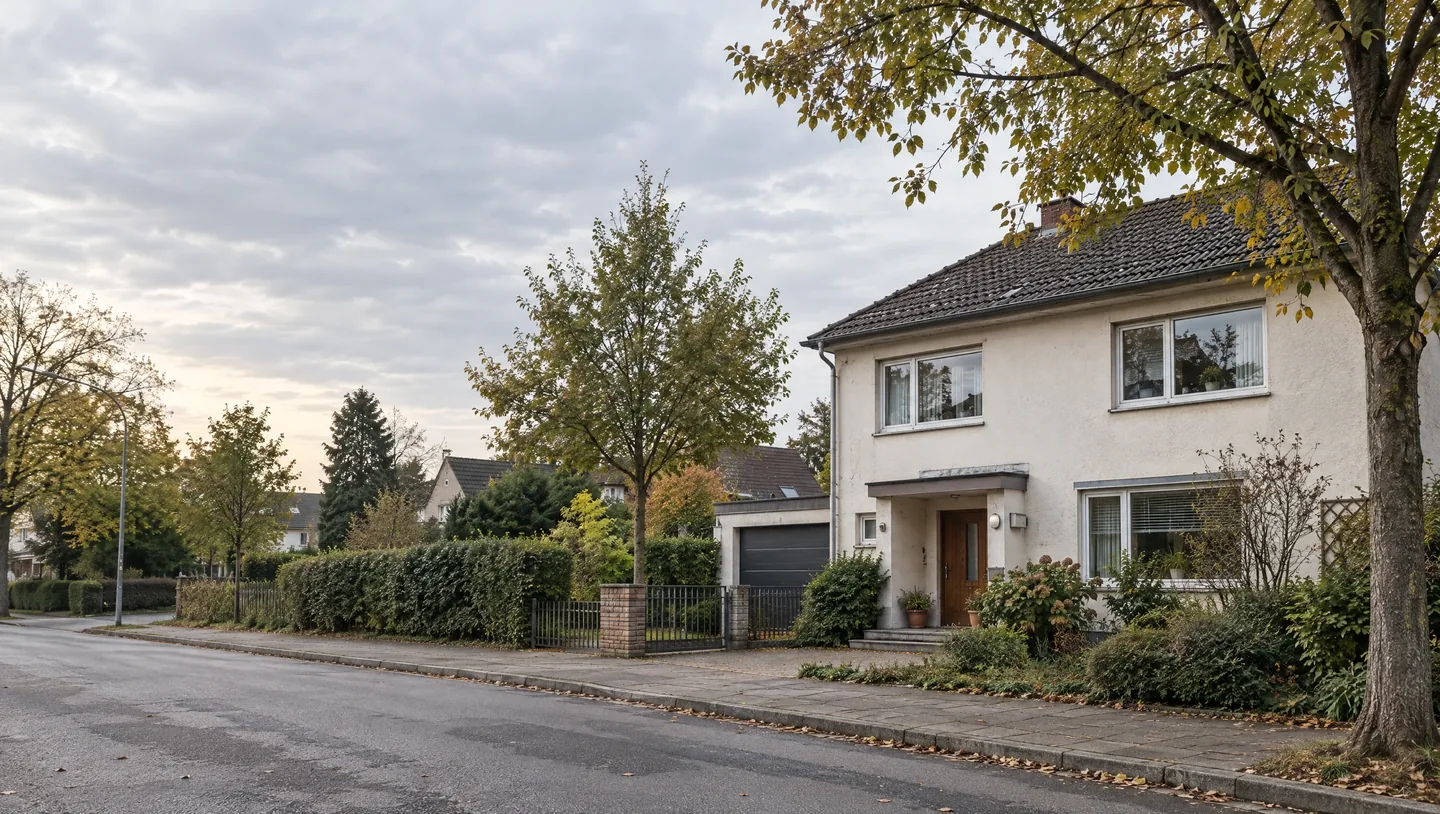 Wohnhaus in grüner Nachbarschaft